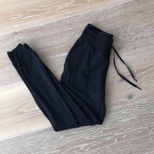 Black lululemon warm down joggers size 4
